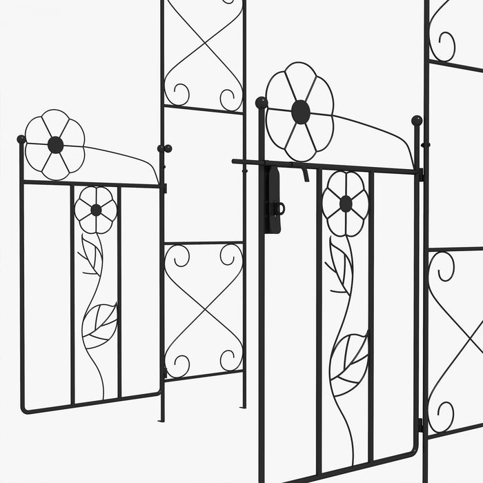 Outsunny Arche De Jardin En Metal Avec Portail Arbre De Jardin Treillis