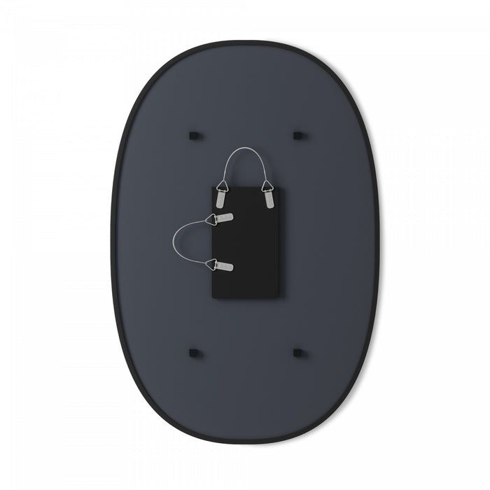 Miroir mural ovale Hub de Umbra de 24 po x 36 po - noir