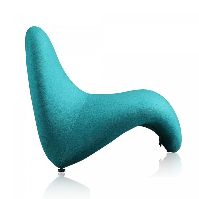 Fauteuil d’appoint moderne en melange de laine MoMa, couleur turquoise – Lot de 2