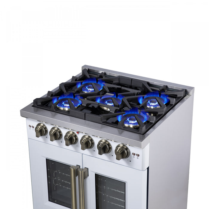 Cuisiniere a gaz blanche Capriasca 30 pouces, 4,32 pi³ – FFSGS6460-30WHT