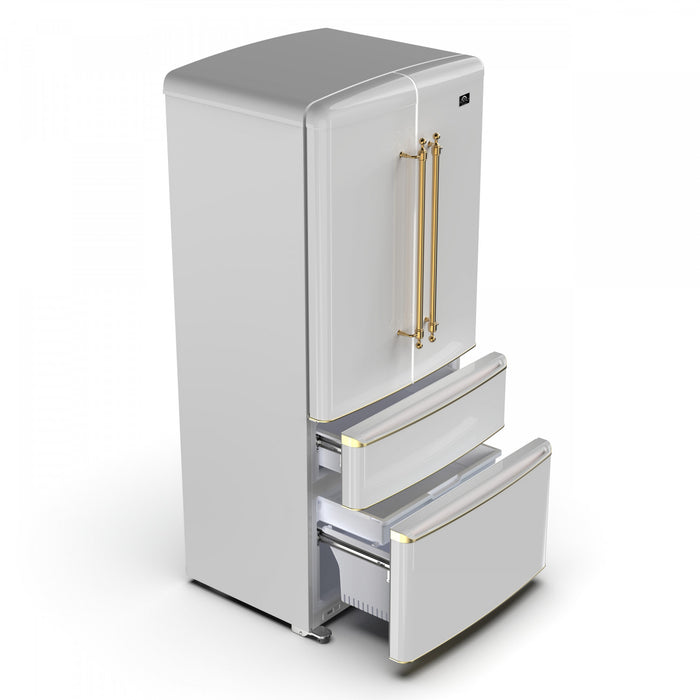 Refrigerateur Luigi de 33 po a portes francaises, blanc, 18 pi³ - FFFFD1791-33WHT