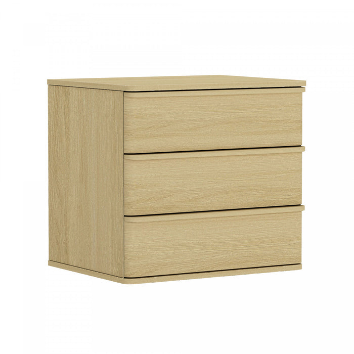 Table de nuit Molly Modern 66 cm en chene naturel (3 tiroirs)