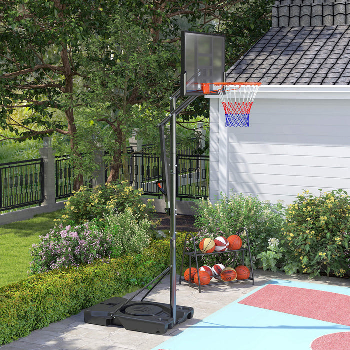 Soozier Panier de basket-ball de 4,4 a 10pi avec roues et panneau de 44,5po