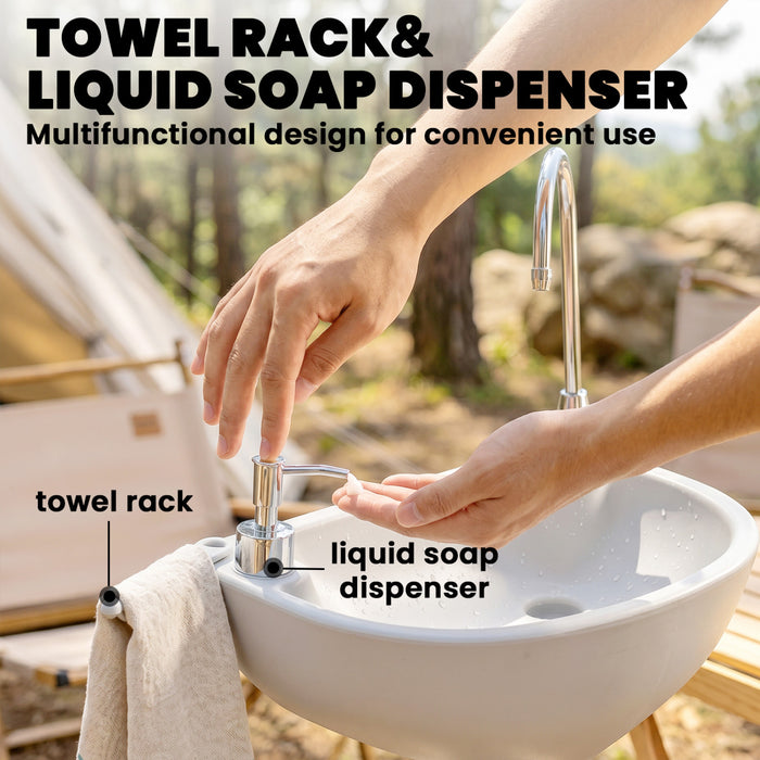 Evier de camping portable Kleankin avec station de lavage des mains et reservoir d'eau de 17 L