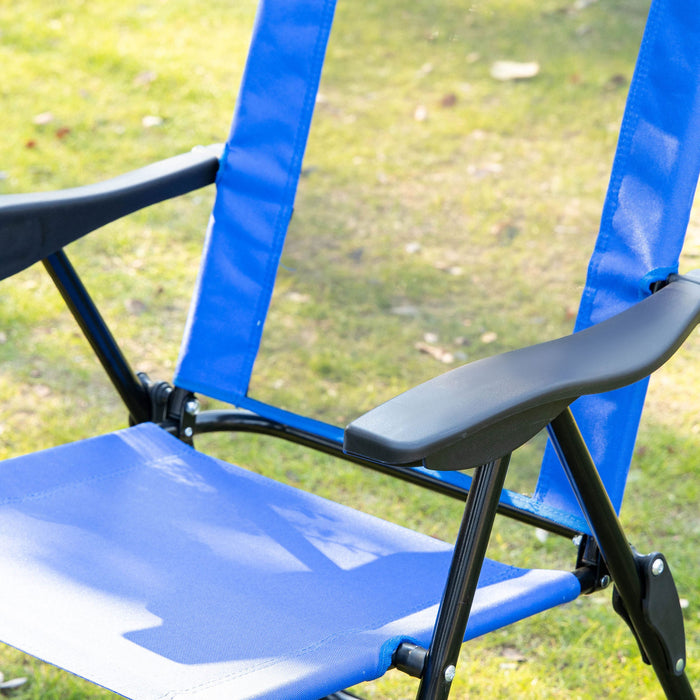 Outsunny Ensemble De 2 Chaises De Patio Pliantes Inclinables, Bleu