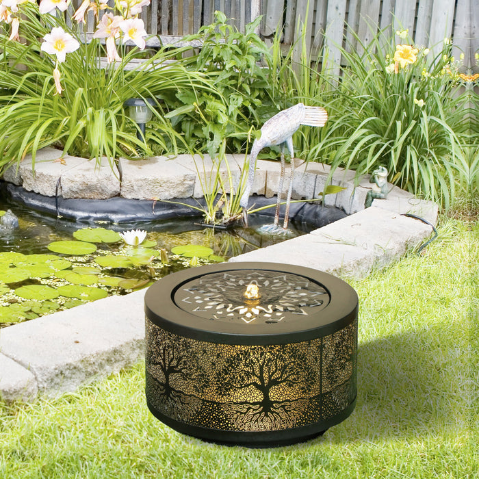 Outsunny Fontaine D'exterieur Avec Lumieres Led Fontaine Cascade De Jardin