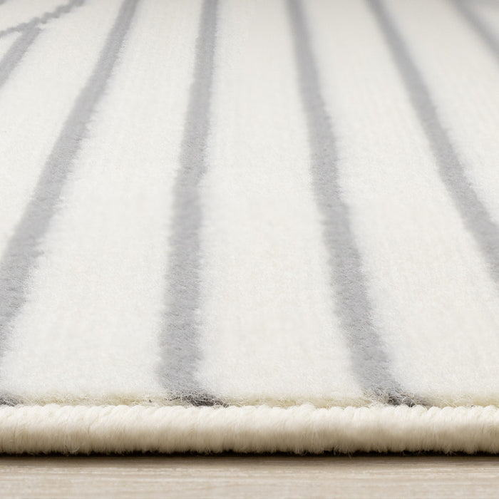 Carpette Forte blanche et grise à motif d’arches courbées pour l’intérieur - 5 pi 3 po x 7 pi 5 po