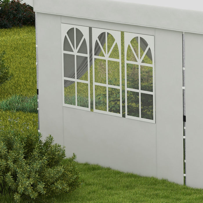 Outsunny 20x10 Paroi Laterale, Sac De Transport, Blanc