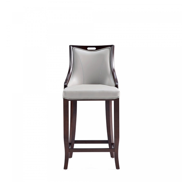 Tabouret de bar en bois traditionnel Emperor avec assise rembourree, gris clair – Lot de 3