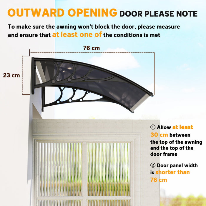 Outsunny Marquise de Fenetre et de Porte en Polycarbonate Transparent