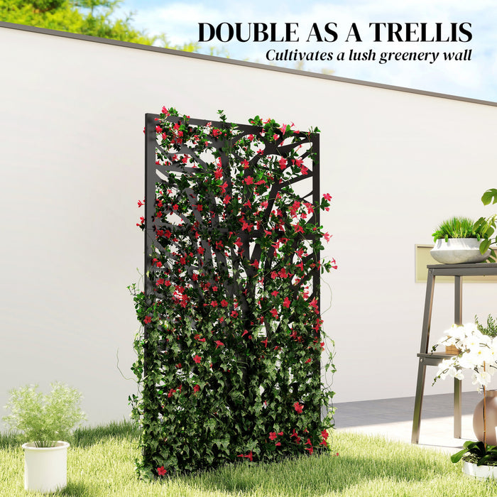 Outsunny Ecran d'intimite exterieur en metal de 72\" x 38\", noir