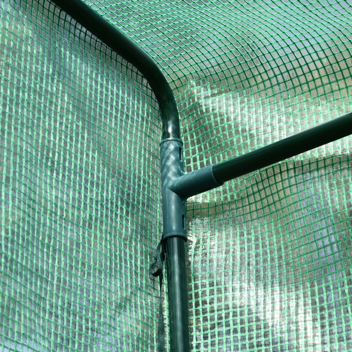 Outsunny 39\" X 20\" X 59\" Serre De Tomate Exterieure Mini Serre De Culture Avec Fermeture A Glissiere Porte Enroulable Pe Couverture En Acier
