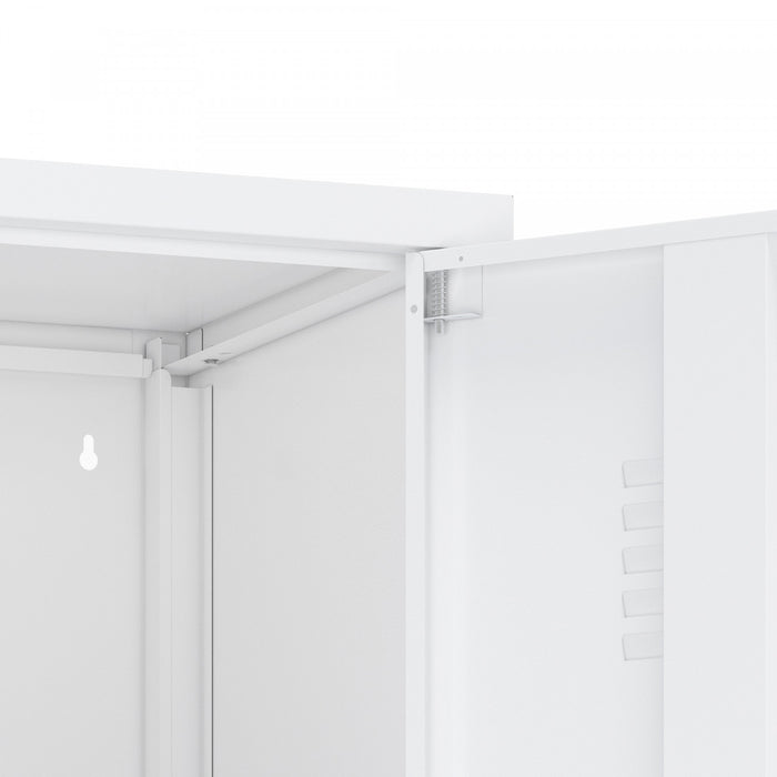 Armoire de rangement moderne Naomi 15\" en metal, blanc