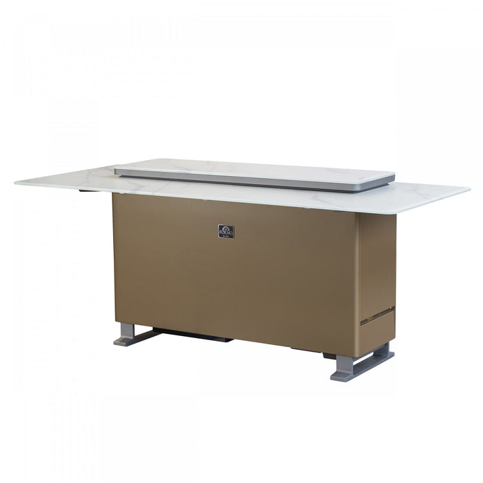 Table de bar intelligente Elevato blanche, refrigerateur et congelateur de 5,3 pi³-FBTFR7037-72WHT