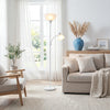Ardelo Floor Lamp w/ Gooseneck Reading Light, Snow, 71.5"H | Ardelo Lampadaire avec lampe de lecture a col de cygne, Blanc neige, 71,5 po H