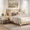 HOMCOM Rattan Nightstands Set of 2 Bedside Tables with 2 Drawers White Oak