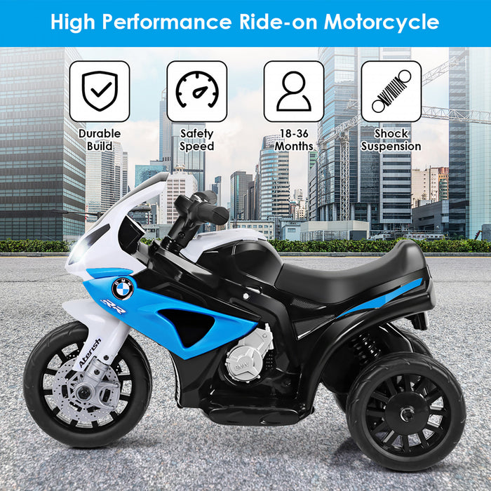 Costway Kids Ride On Motorcycle Bmw Autorise 6v Electrique 3 Roues Velo W / Musique Et Lumiere