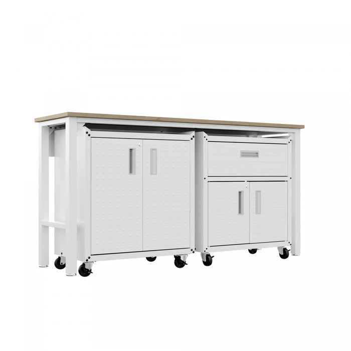 Ensemble de garage moderne Fortress 3 pieces en blanc