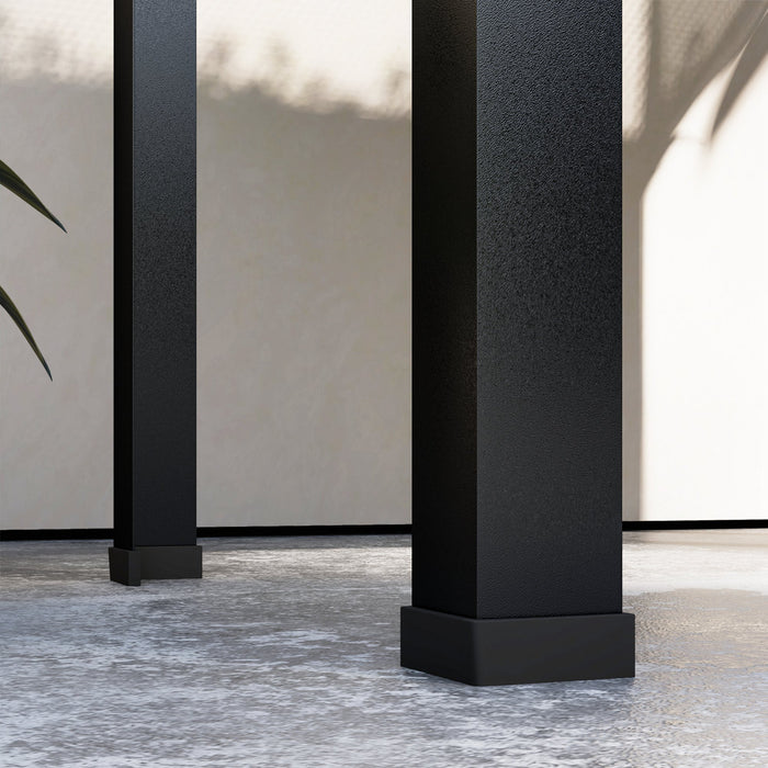 Outsunny Pot de fleurs sureleve avec housse de serre en plastique, Noir