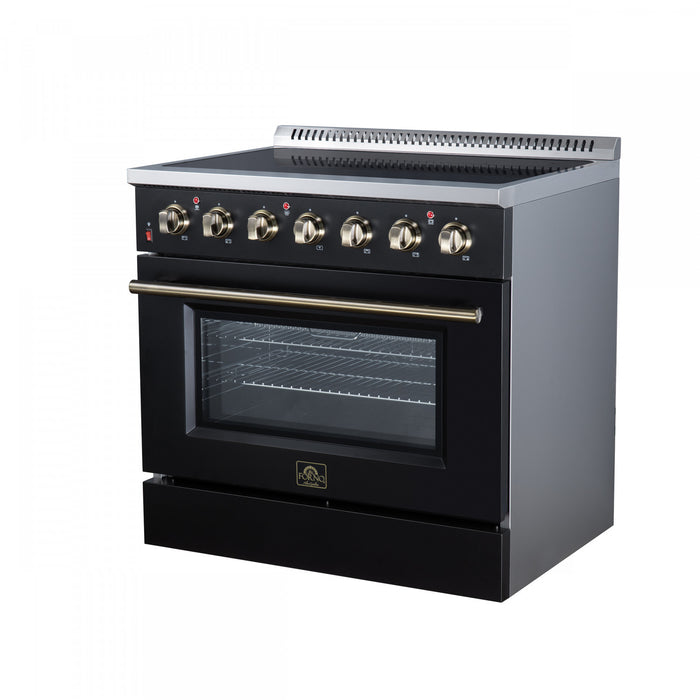 Cuisiniere electrique Galiano de 36 po, 5 foyers radiants, 5,36 pi³, noir – FFSEL6083-36BLK