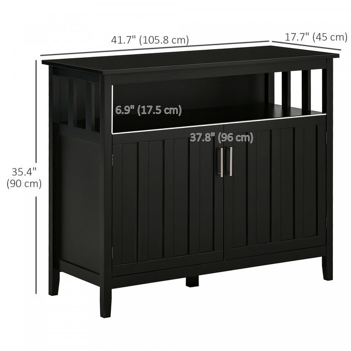 HOMCOM Buffet Console Rangement Armoire 2 Portes Noir