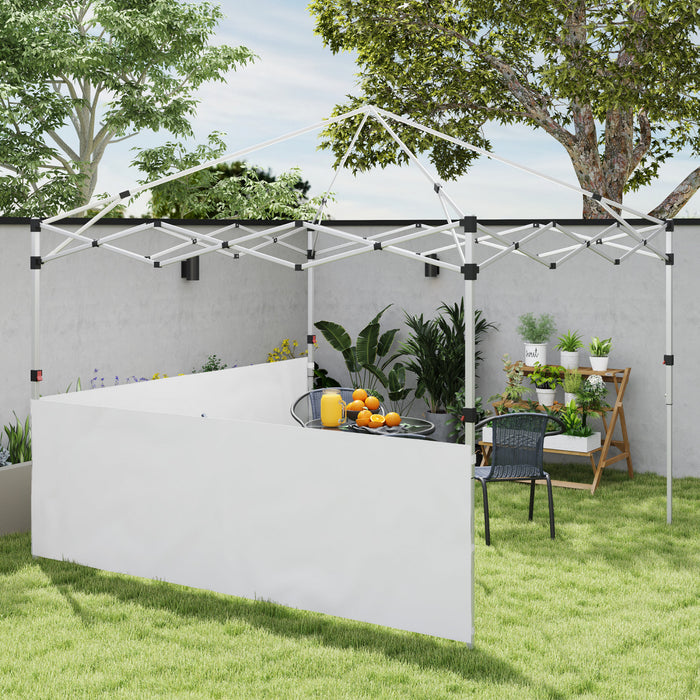 Outsunny 2 Demi-murs D'auvent Pour Auvent De 10' X 10' Ou 10' X 20', Blanc