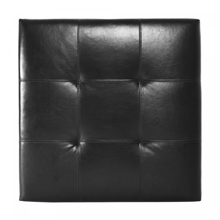 Liam Ottoman Coffre Carre Large de 34,25\" en Simili Cuir avec Rangement, Noir