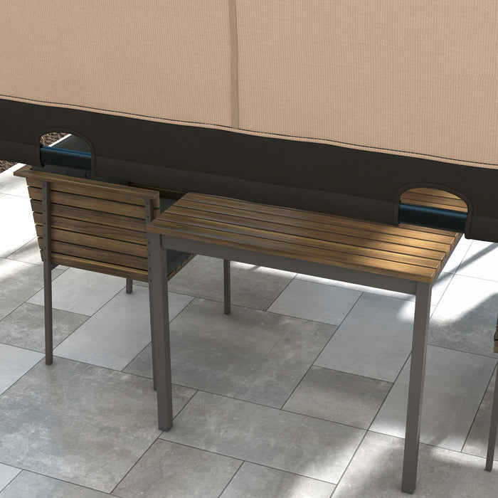 Outsunny Pergola 9,5' X 11' Avec Auvent Retractable Et Lumieres Led