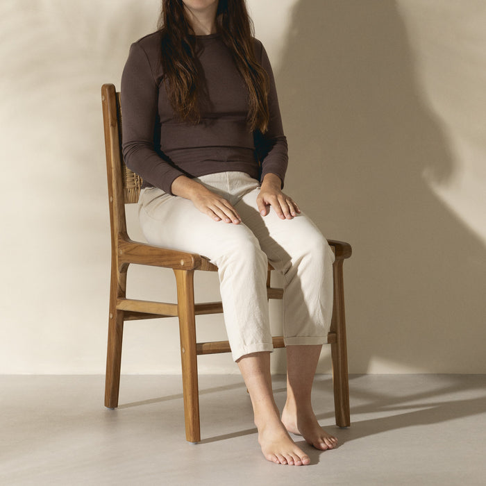 Ensemble de 2 chaises de salle à manger Agave en rotin et en teck - rotin et naturel