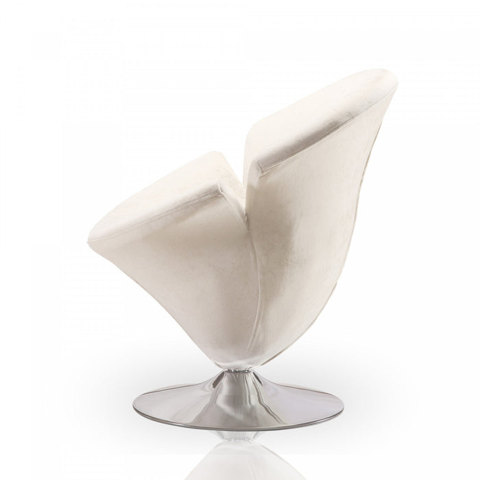 Fauteuil lounge pivotant moderne en velours Tulip blanc - Lot de 2