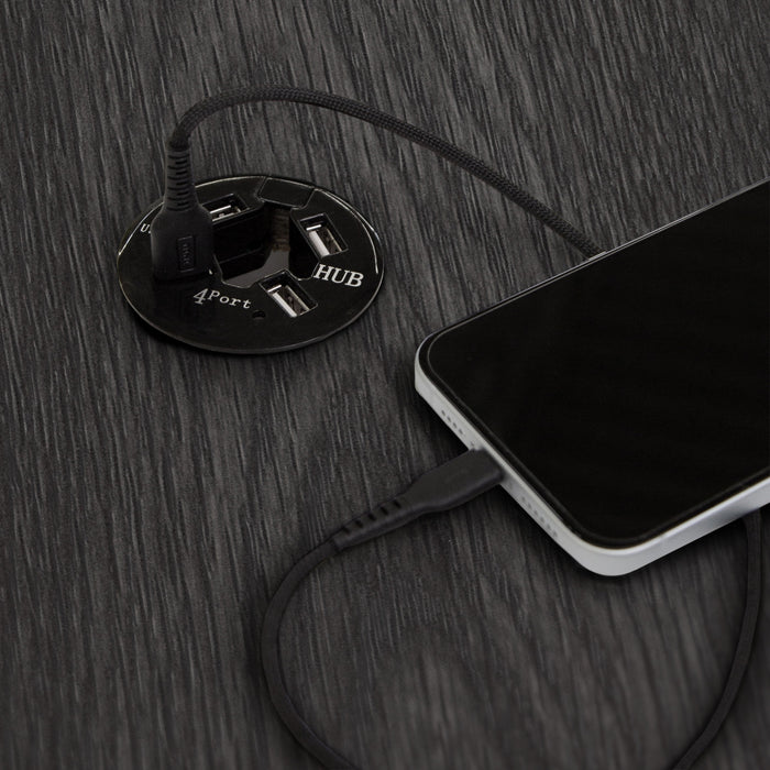 Step One Table de nuit avec 4 port USB Chêne gris, de Meubles South Shore