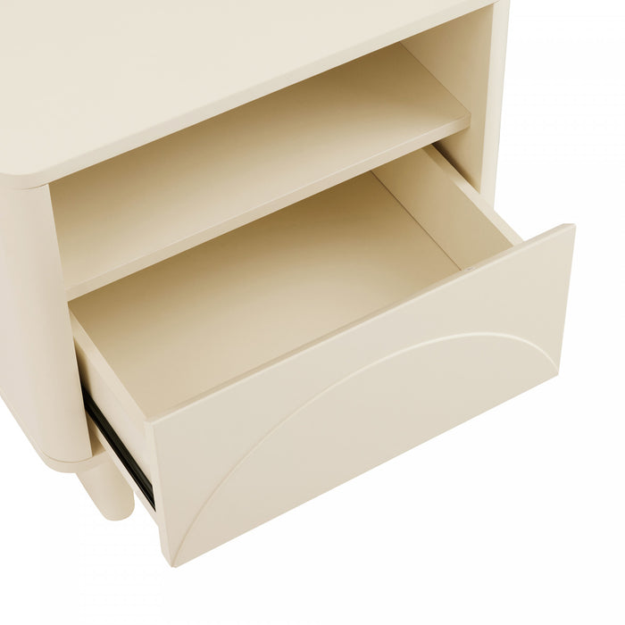 Table de nuit Ella Modern 20\" en creme (1 tiroir)