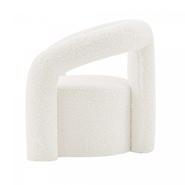 Fauteuil lounge Darian moderne en boucle blanc - Lot de 2
