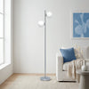 Liam Modern 2 Light Floor Lamp, Brushed Nickel, 66"H | Liam Lampadaire moderne a 2 lumieres, Nickel brosse, 66 po H