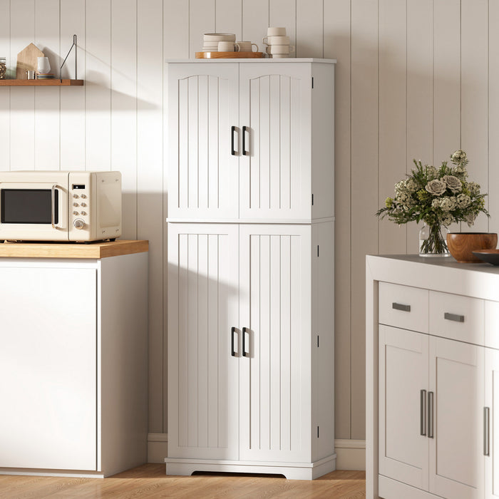 HOMCOM Armoire de rangement, 64 po, avec etageres reglables, blanc
