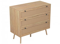  Commode verticale de rangement avec 3 tiroirs - apparence de bois brun naturel