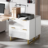 HOMCOM 2 Drawer File Cabinet Lateral Filing Cabinet High Gloss White