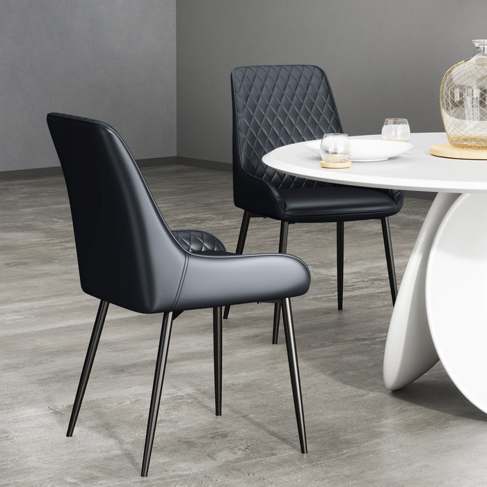 HOMCOM Chaises Salle a Manger 2p Cuir PU Pieds Acier