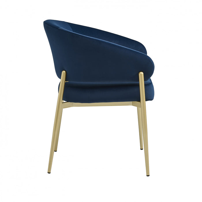 Jessie Chaises De Salle A Manger Modernes, Lot De 2, Chaises Laterales Tapisees En Tissu Avec Structure Metallique, Bleu