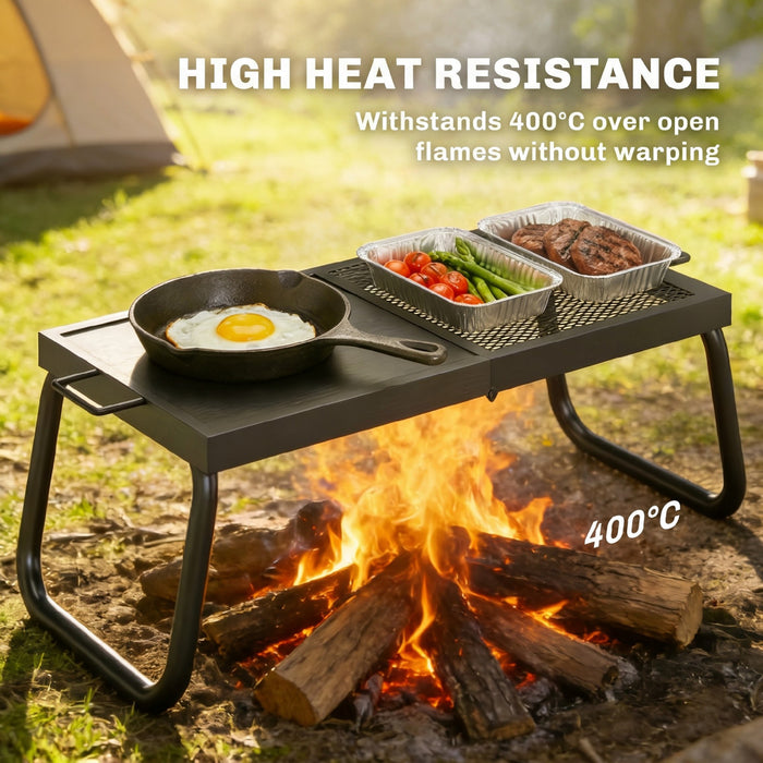 Barbecue pliable pour feu de camp Outsunny, grille portable avec sac de transport, noir