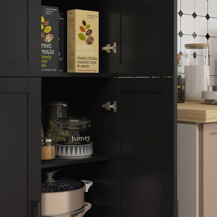 HOMCOM Armoire de rangement 67\" a 4 portes avec etageres reglables, noir