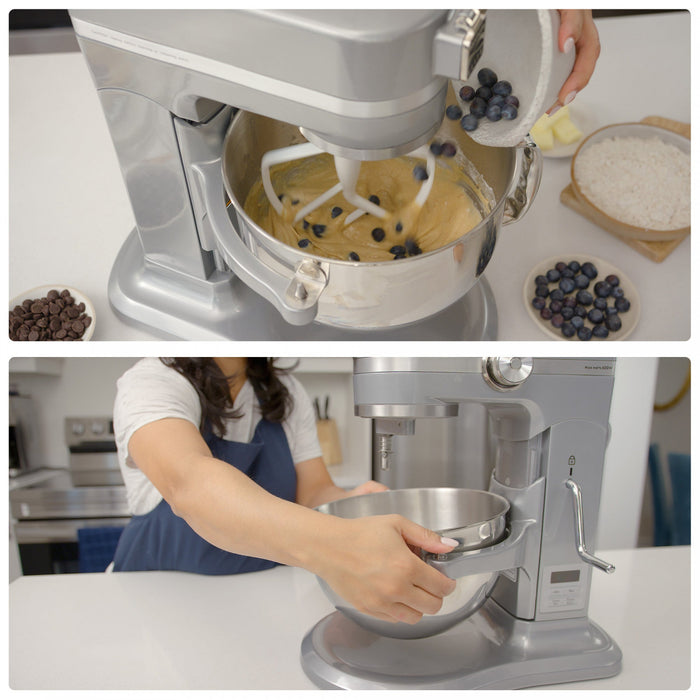 Batteur sur socle Kenmore Elite de 600 W avec fonction lève-bol, chrome métallique - KKESM600M