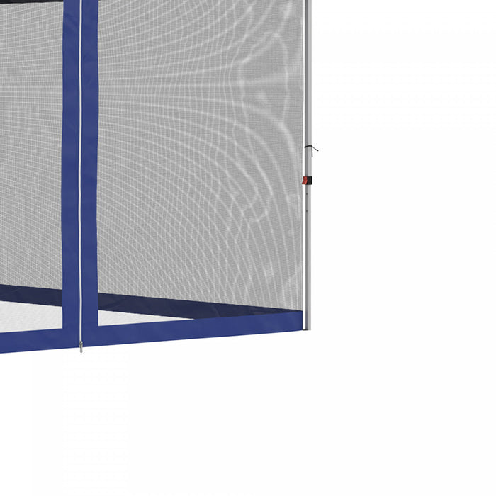 Outsunny Tente De Fete Escamotable 10' X 10' Avec Sac A Roulettes, Bleu
