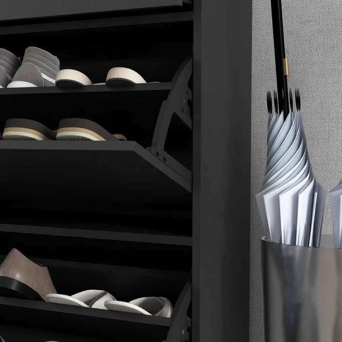 HOMCOM Armoire de rangement pour chaussures moderne avec portes rabattables