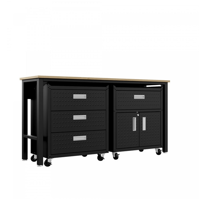 Ensemble de garage moderne Fortress 3 pieces en gris charbon