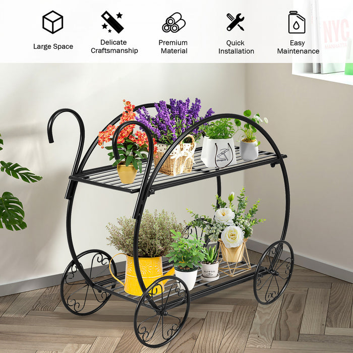Support De Metal Robuste Pour Plantes, Chariot Jardin Decoratif