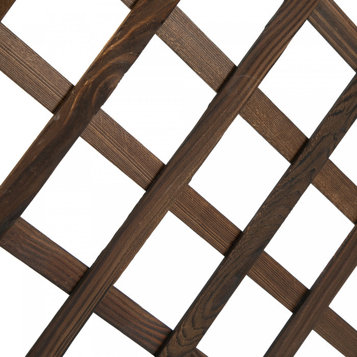 Outsunny 2,4 X 4 X 4,9 Jardiniere En Bois De Pin Avec Treillis