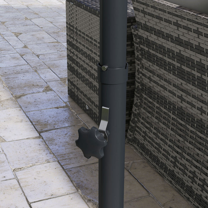 Outsunny Parasol De Patio En Porte-a-faux De 10 Pi, Avec Manivelle, Gris