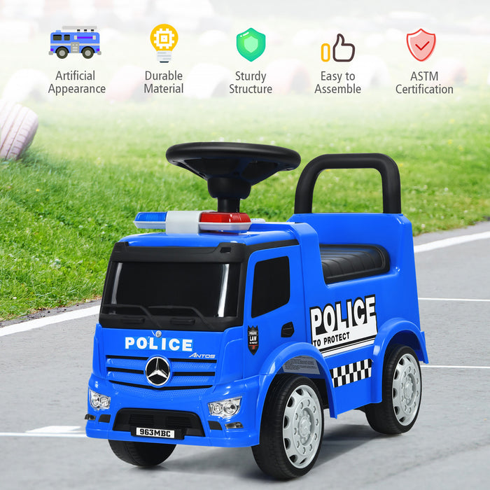 Costway Enfants Rouler Sur Pousser Voiture De Police Mercedes Benz Pousser Et Rouler Racer Sous Licence