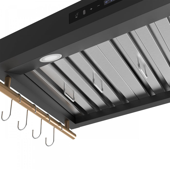 Hotte de cuisiniere murale Venezia de 36 po, noir-FRHWM5503-36BLK